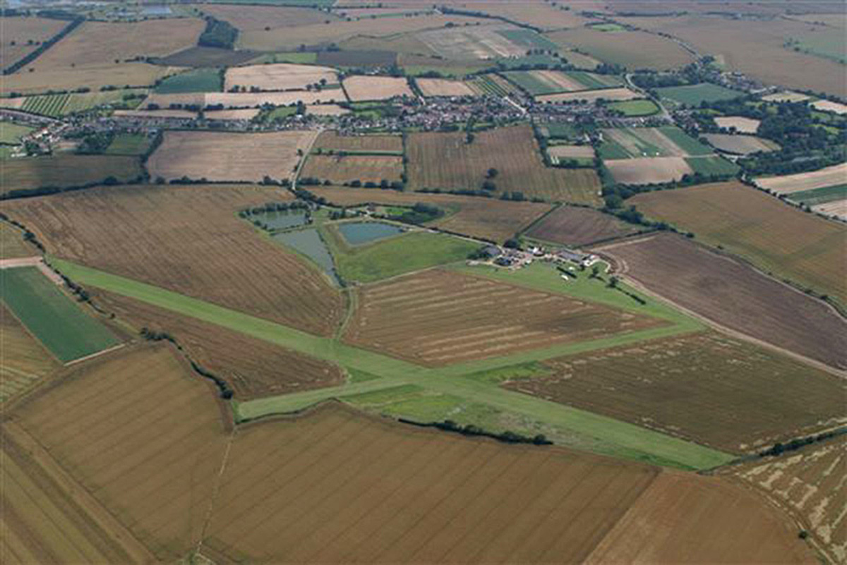 Aerial view of Great Oakley Airfield