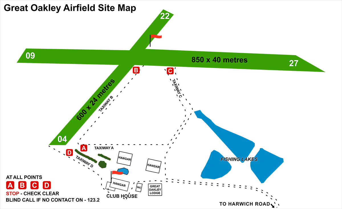Great Oakley Airfield site map