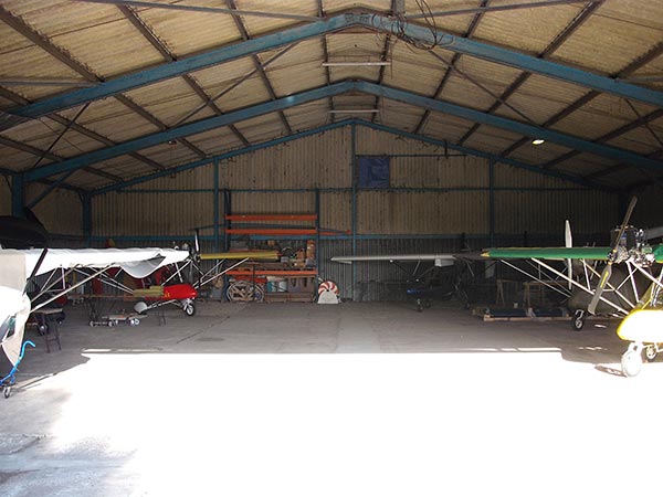 Microlight Hangar inside